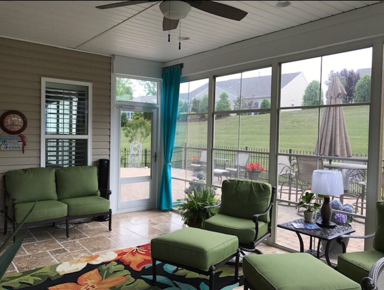 Inside a beautiful sunroom