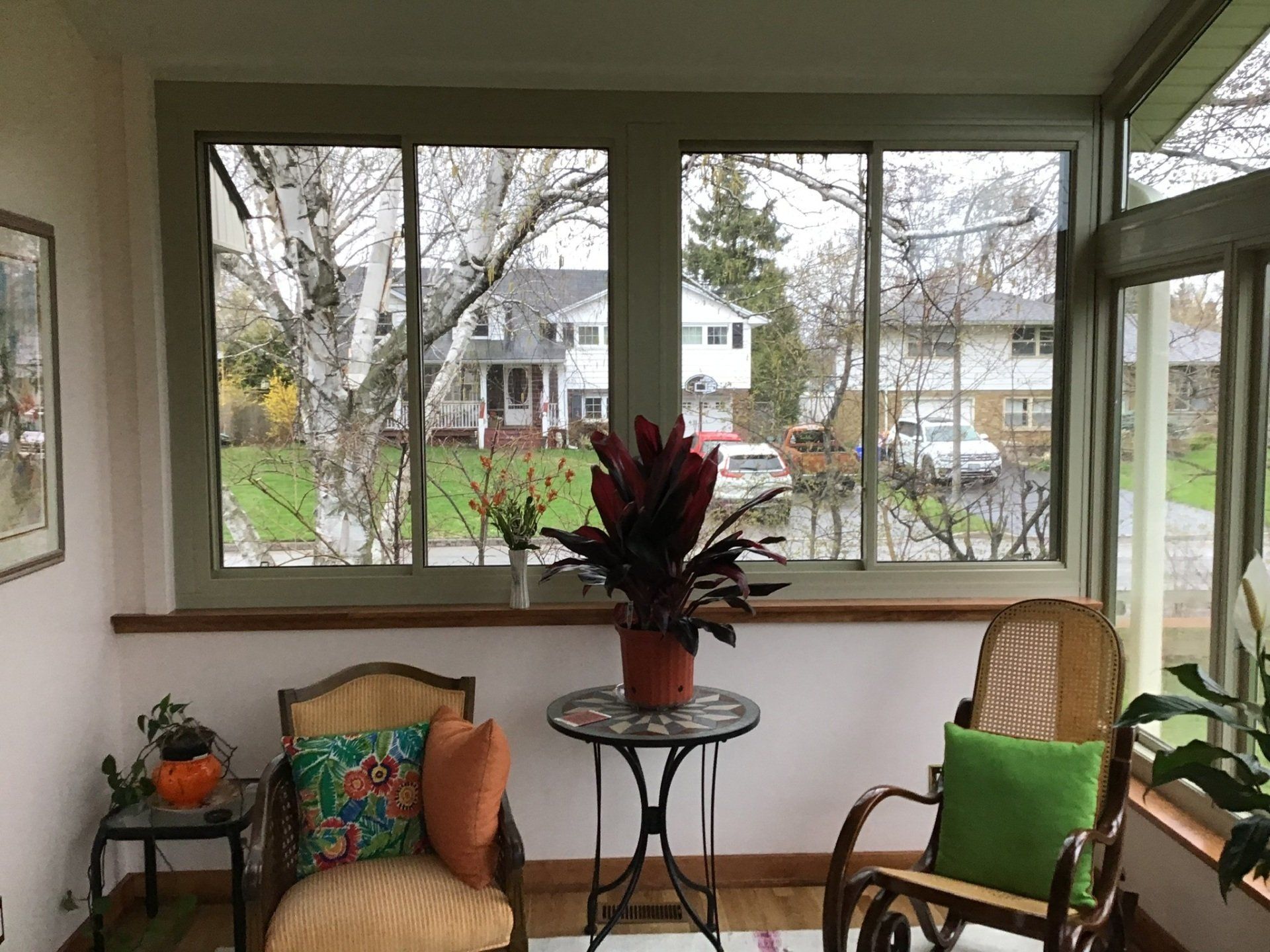 Inside a beautiful sunroom