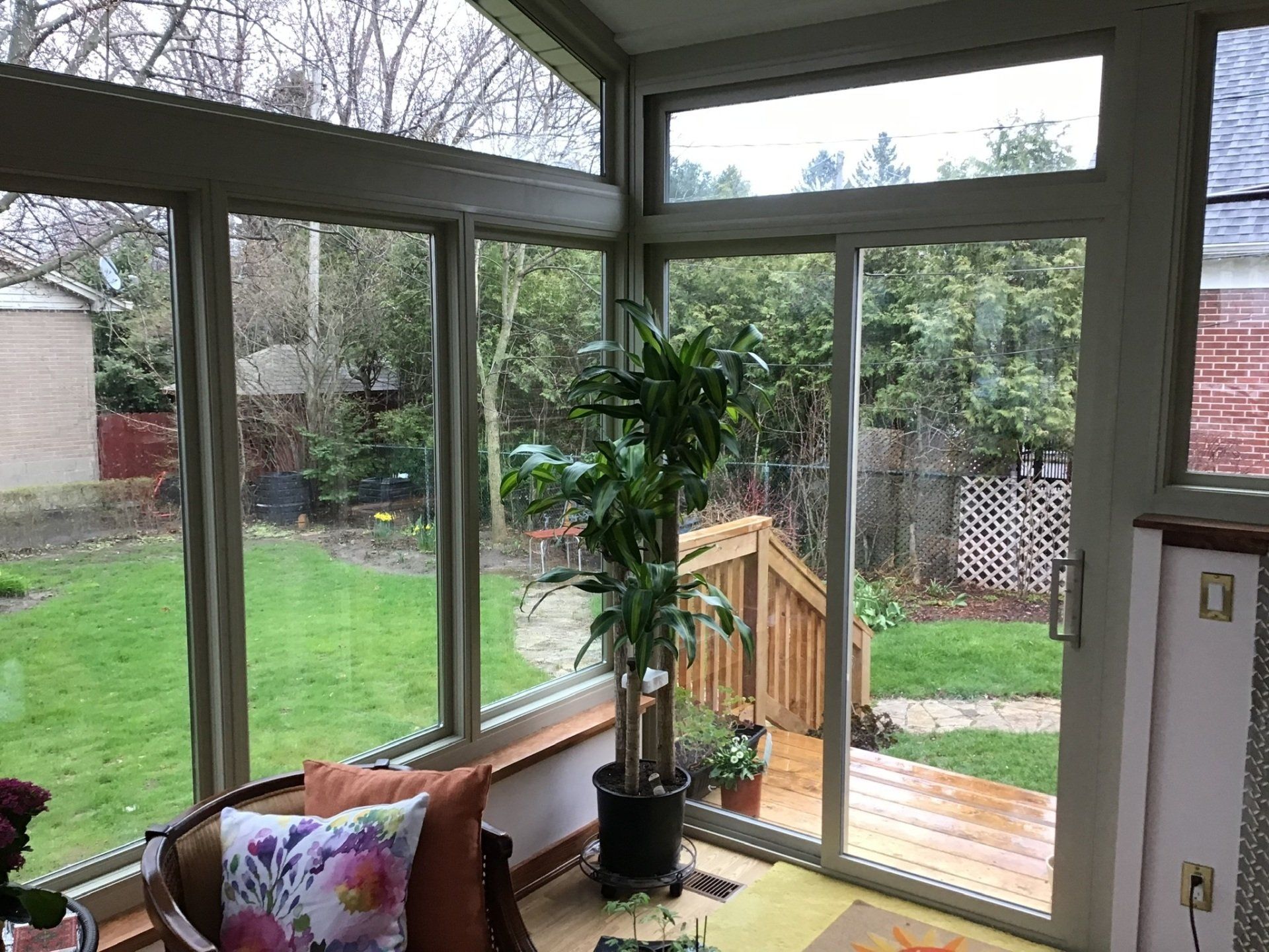 Inside a beautiful sunroom