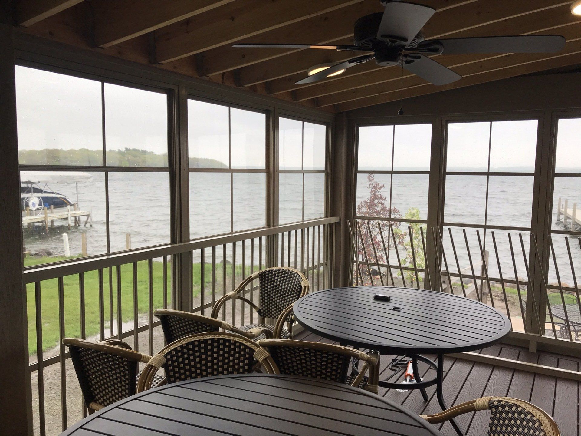Inside a beautiful sunroom