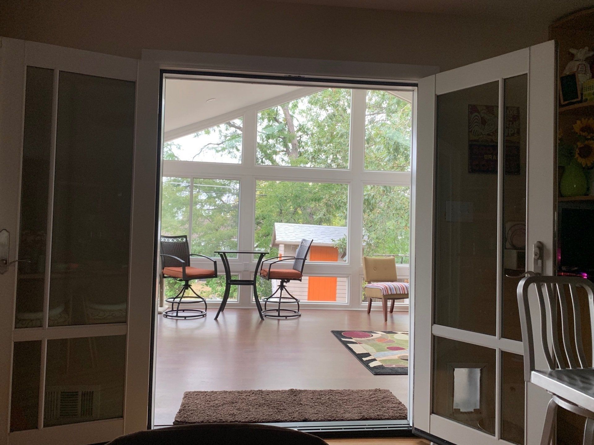 Inside a beautiful sunroom