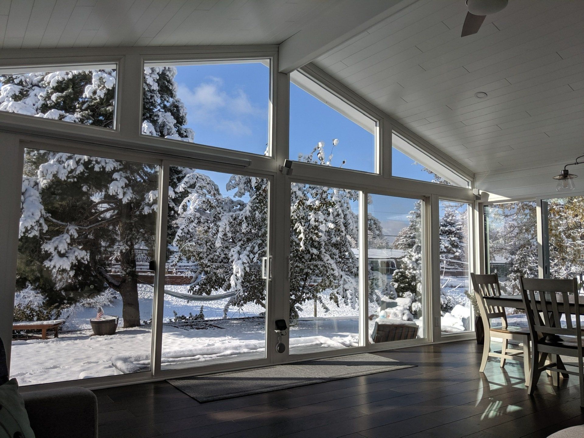 Inside a beautiful sunroom