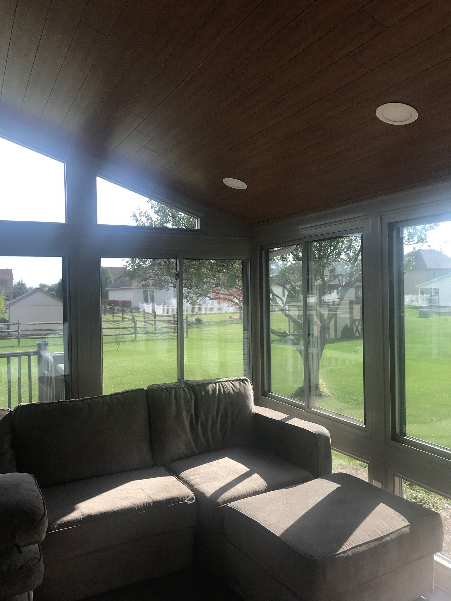 Inside a beautiful sunroom