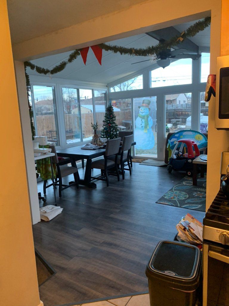 Inside a beautiful sunroom