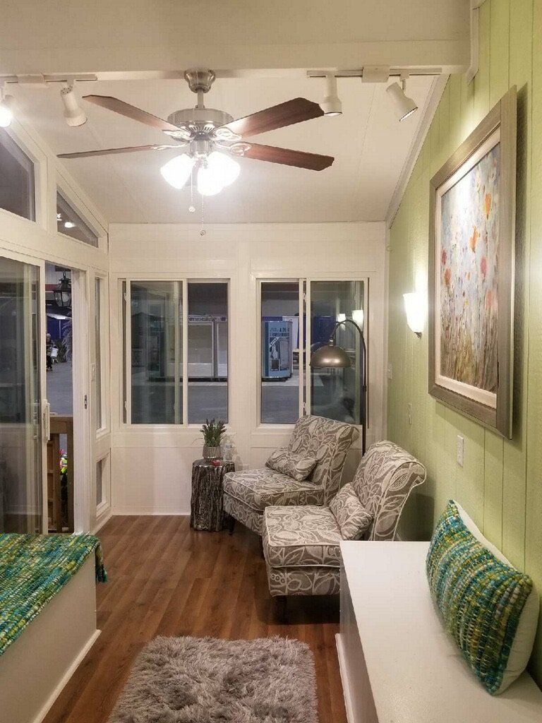 Inside a beautiful sunroom