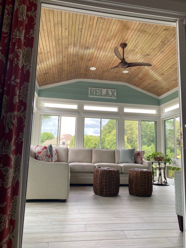 Inside a beautiful sunroom