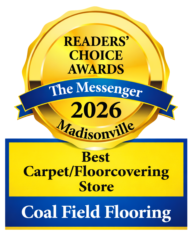 Readers' Choice Awards 2026 badge for Coal Field Flooring, Best Carpet/Floorcovering Store, Madisonville