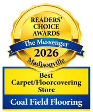Readers' Choice Awards 2026 badge for Coal Field Flooring, Best Carpet/Floorcovering Store, Madisonville