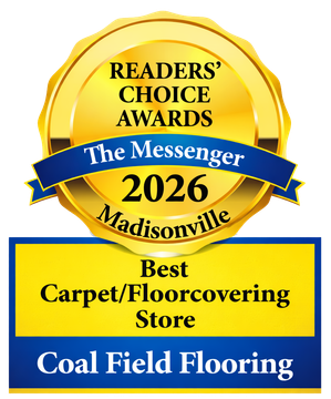 Readers' Choice Awards 2026 badge for Coal Field Flooring, Best Carpet/Floorcovering Store, Madisonville