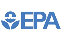 The epa logo is blue and white with a flower in the middle.