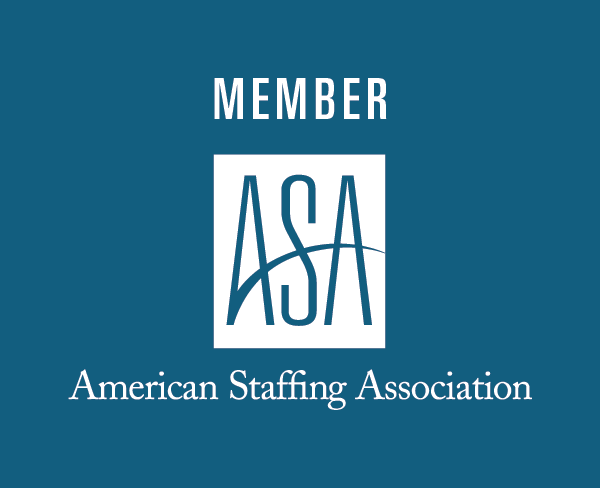 A blue logo for the American Staffing Association