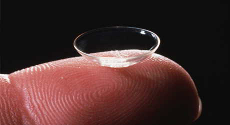 A clear contact lense