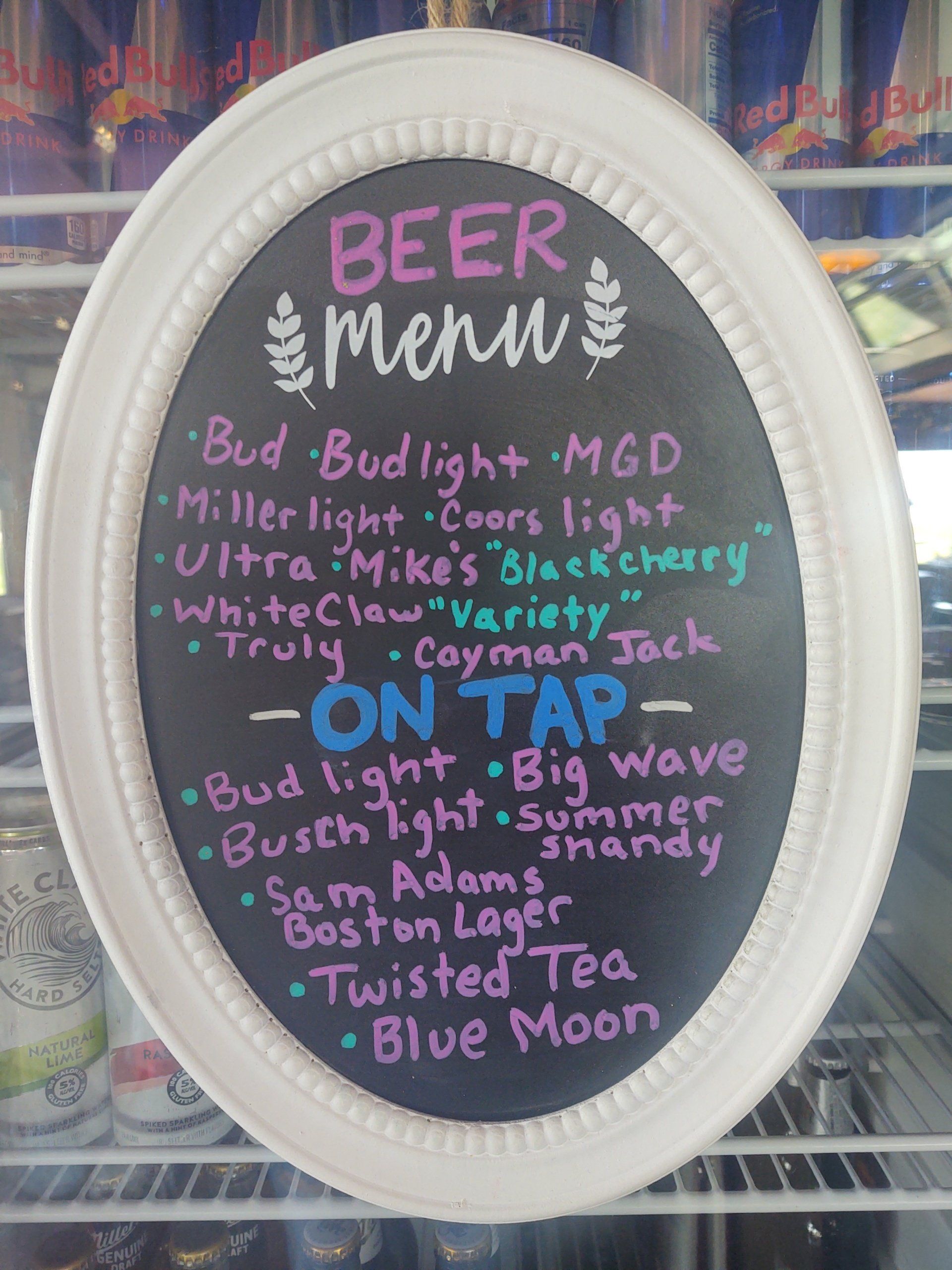 beer and wine menu