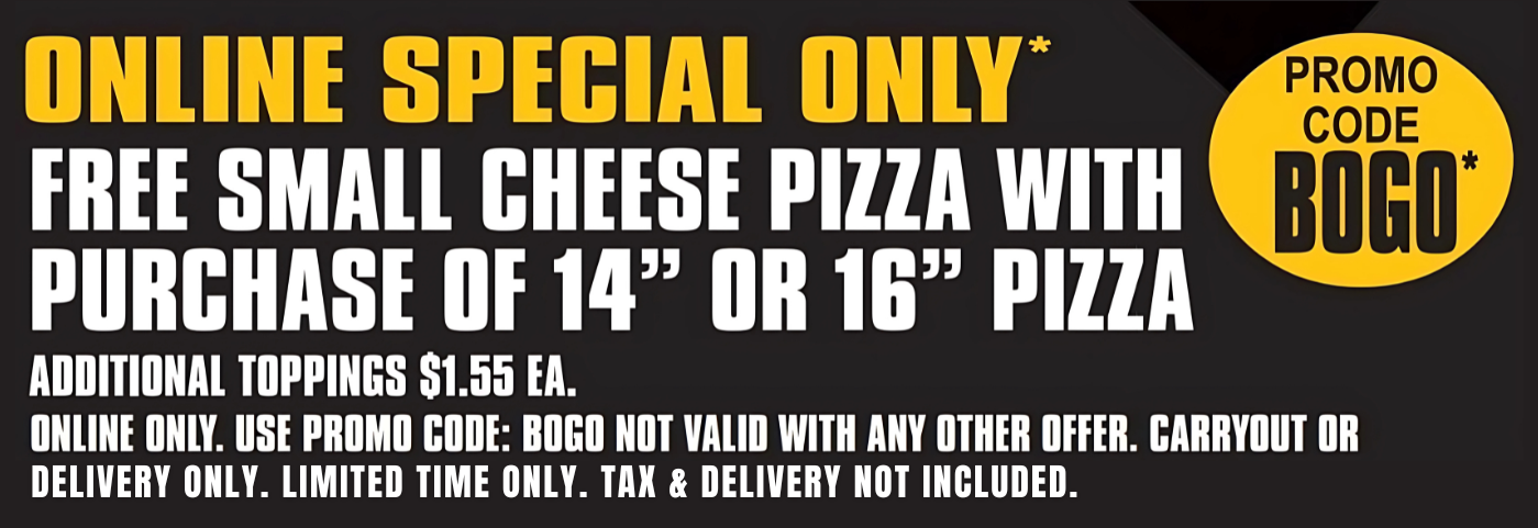 Online Special, Free Small Cheese Pizza Online Special, Free Small Cheese Pizza