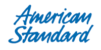 American Standard logo in blue cursive text on white background.