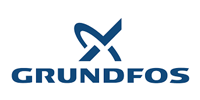Grundfos logo: a stylized dark blue