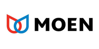Moen logo: red and blue water droplet graphic with the word