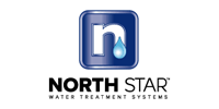 Logo of North Star Water Treatment Systems; Blue square with a white