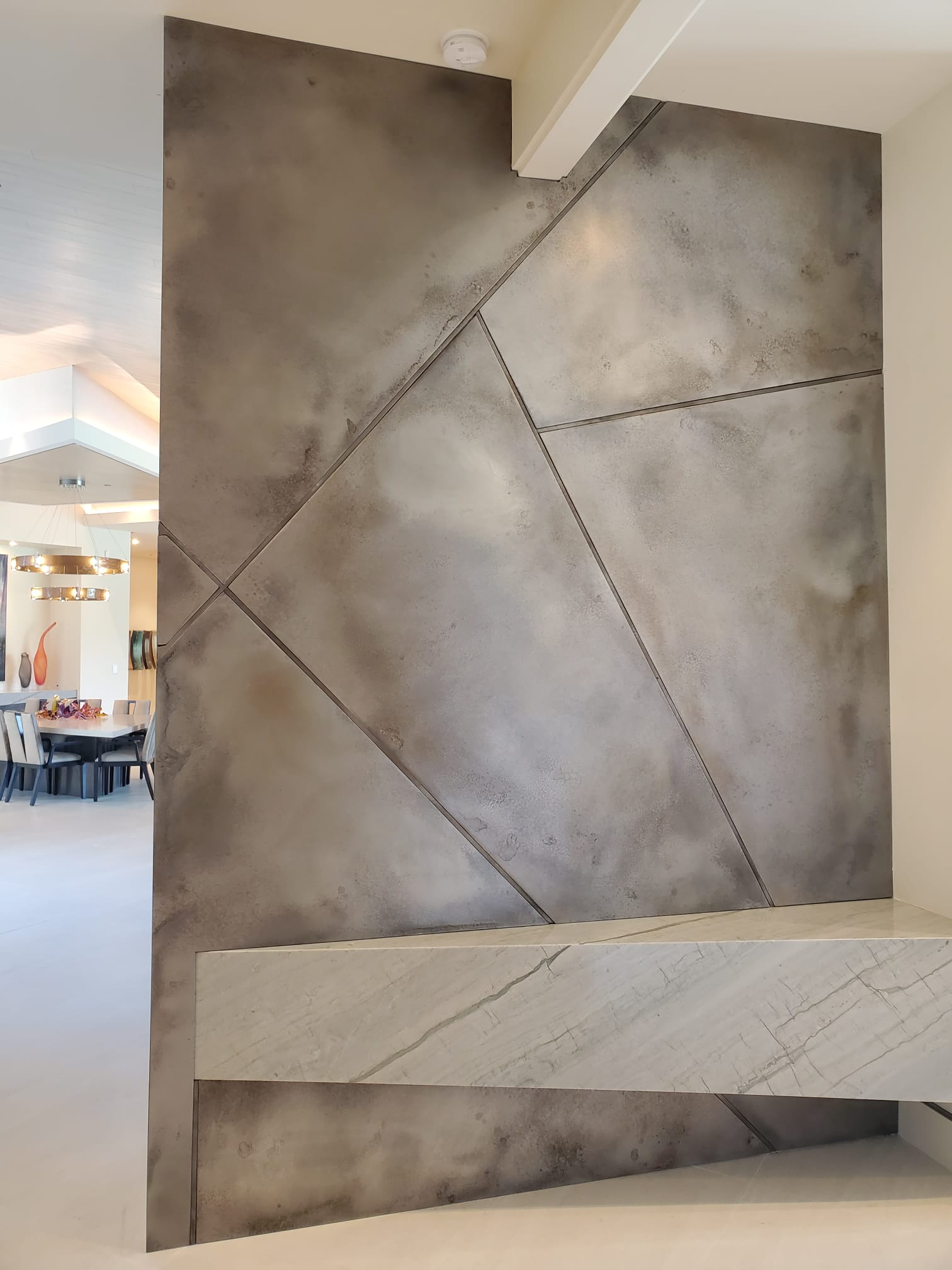 Custom residential fireplace - back