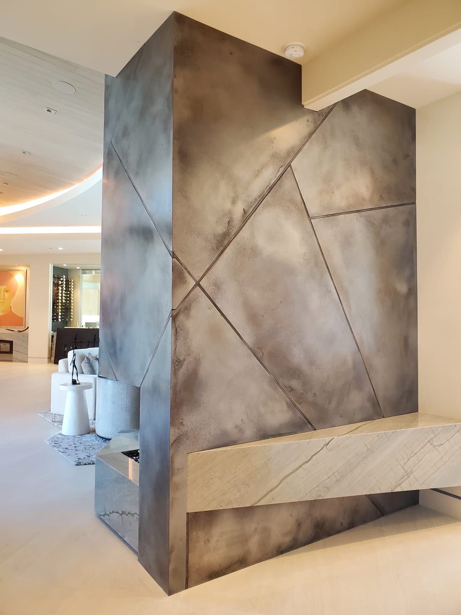 Custom residential fireplace - back