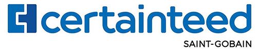CertainTeed logo with the Saint-Gobain brand, blue text on a white background.