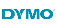 The dymo logo is blue and white on a white background.