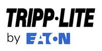 A logo for tripp lite by eaton on a white background.