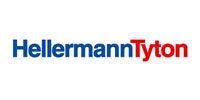 The hellermann tyton logo is blue and red on a white background.
