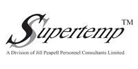 The logo for supertemp is a division of jill peepelli personnel consultants limited.