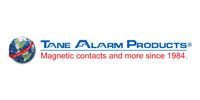 The logo for tane alarm products magnetic contacts and more since 1984.