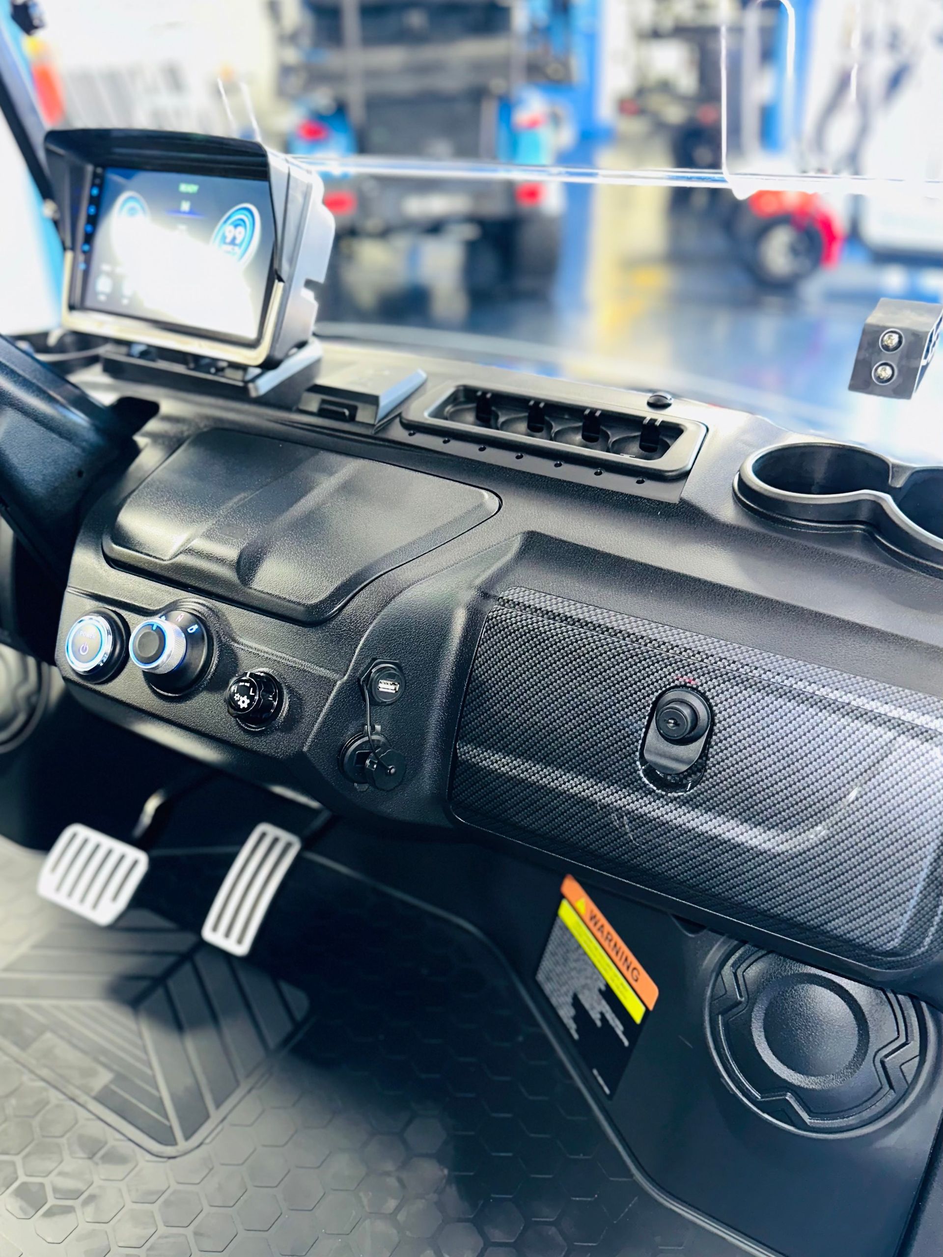 A close up of the dashboard of a vehicle.