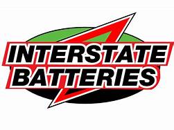 The logo for interstate batteries has a lightning bolt on it.
