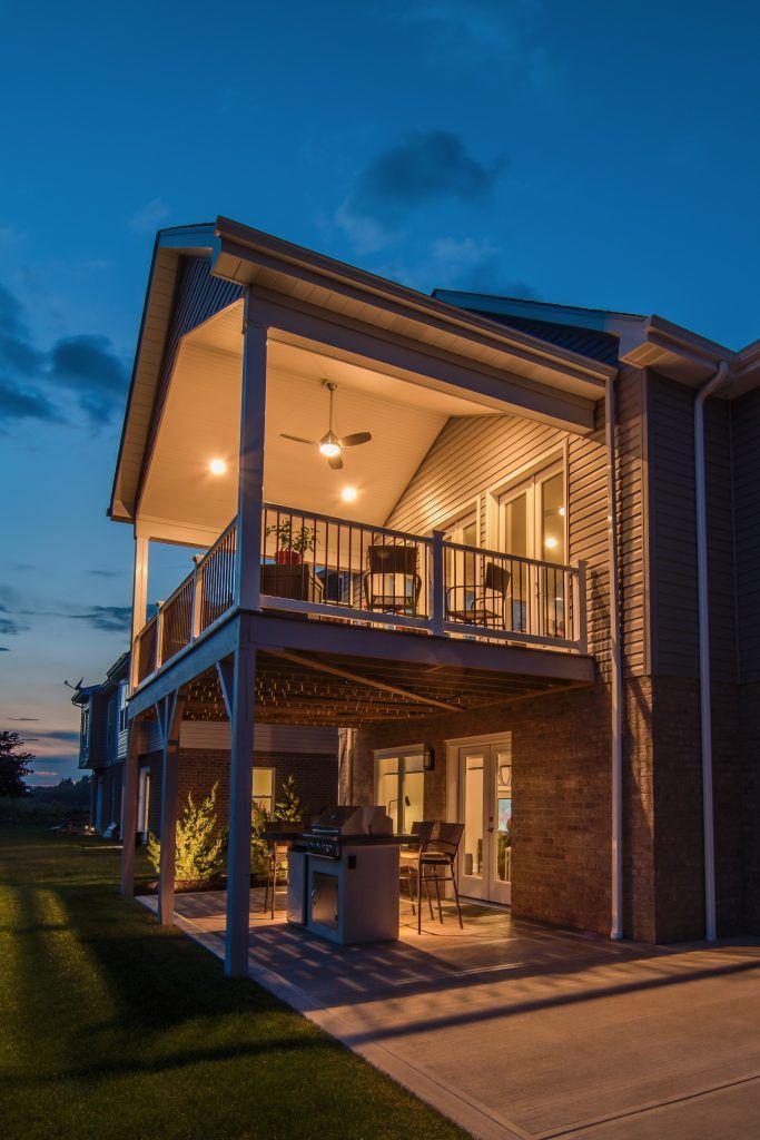 Home exterior at night