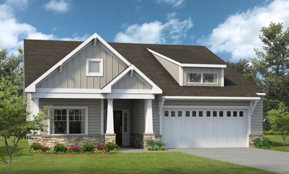 an artist 's impression of a house with a large garage .