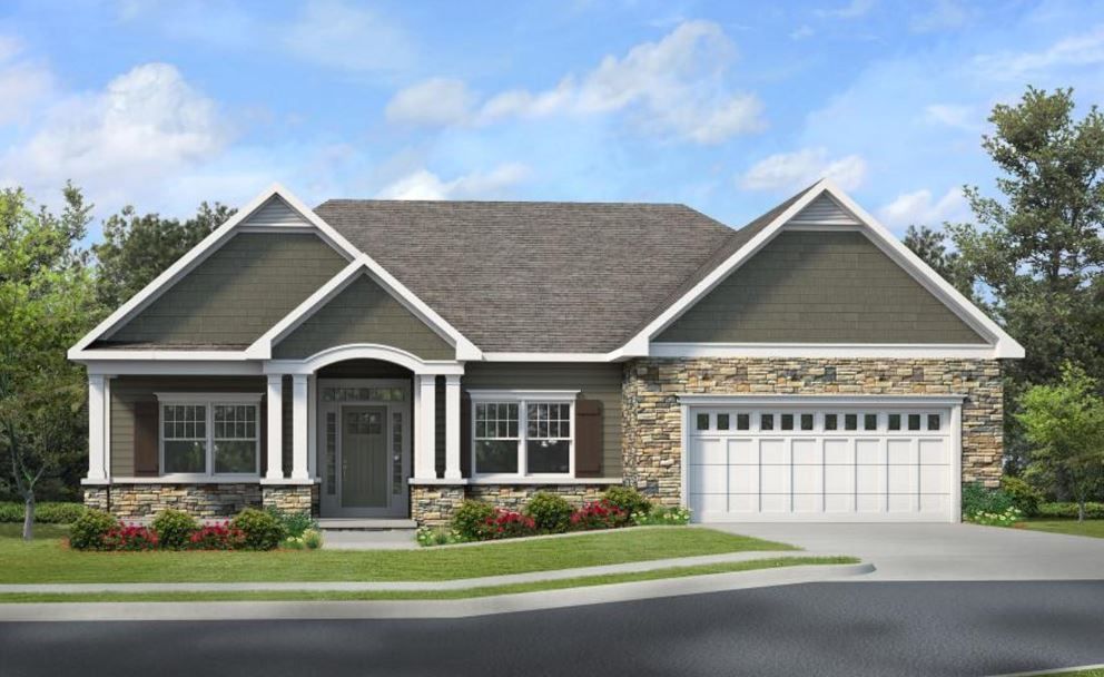 an artist 's impression of a house with a large garage .