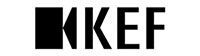 KEF logo: black stylized letters with a black square and a triangle shape.