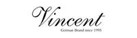 Vincent logo, German Brand since 1995, in a script font.