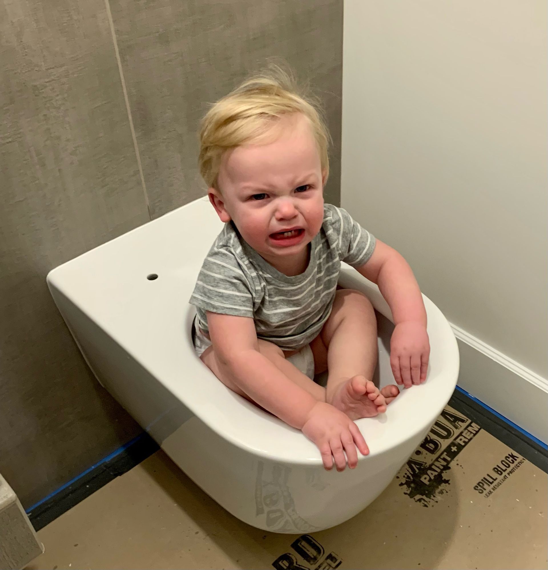 Little child in toilet