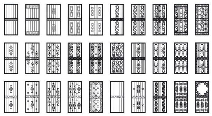 A set of dominoes with different designs on them on a white background.