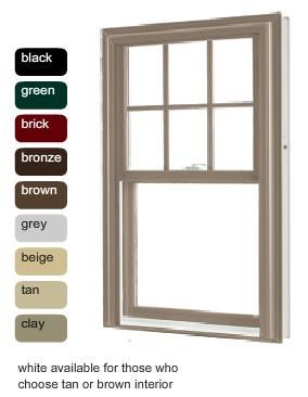 A picture of a window with different colors available for those who choose tan or brown interior.