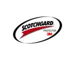 The logo for scotchgard is on a white background.