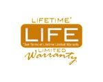 A lifetime limited warranty logo on a white background.