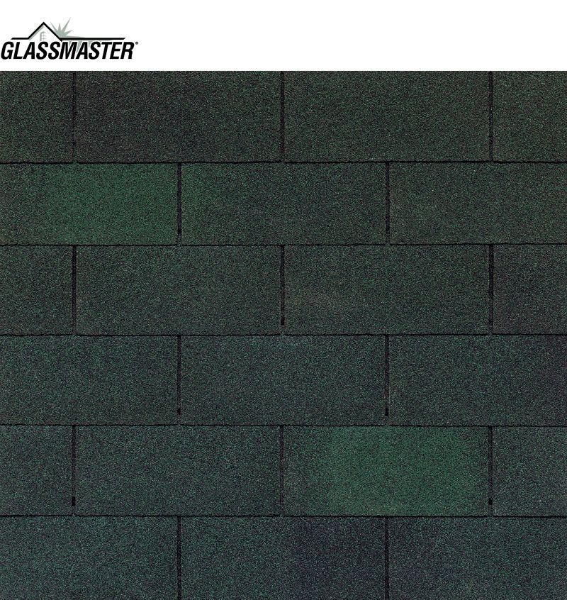 A row of green shingles from glassmaster