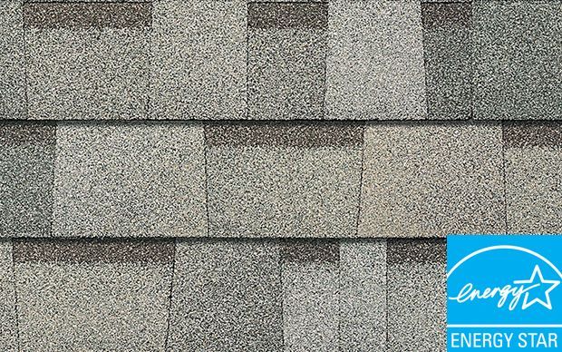 A close up of a roof with an energy star logo on it.