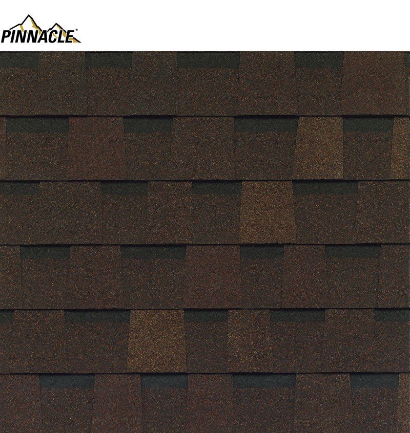 A close up of a pinnacle roof shingle