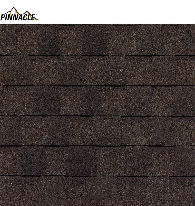 A close up of a pinnacle roof shingle