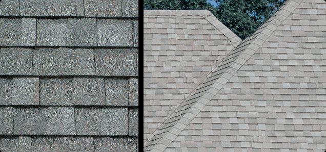 A picture of a roof with shingles and a picture of a roof without shingles.