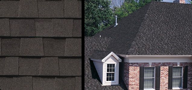 A picture of a roof and a picture of a house with a roof.