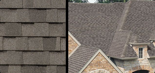 A picture of a roof and a picture of a house with a roof.