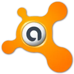 Orange Avast antivirus logo with white and gray center and letter 